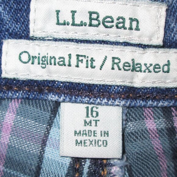 L.L. Bean Original Fit Relaxed Flannel Lined Jeans Women's 16 100% Cotton - Picture 7 of 9